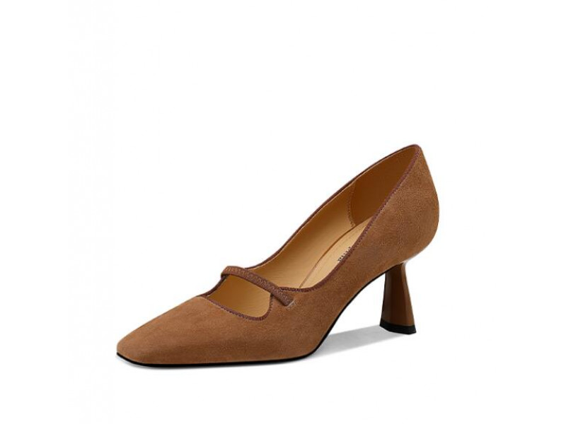 Nubucked leather Mary Jane pumps Nubucked leather Mary Jane pumps