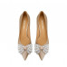 Pointed toe bow rhinestone high heels Pointed toe bow rhinestone high heels