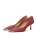 Silk leather small pointed toe stiletto pumps Silk leather small pointed toe stiletto pumps