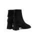 All-match commuting suede square toe high-heeled fleece ankle boots All-match commuting suede square toe high-heeled fleece ankle boots
