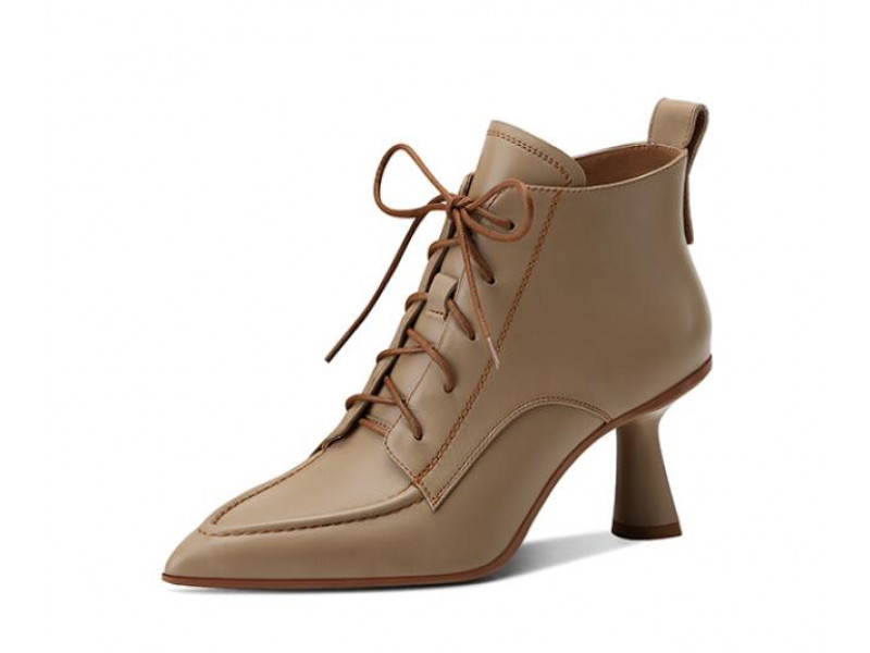 Apricot Lambskin Lace-Up Boots Apricot Lambskin Lace-Up Boots