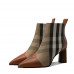 Brown British Style Classic Plaid Heeled Boots Brown British Style Classic Plaid Heeled Boots