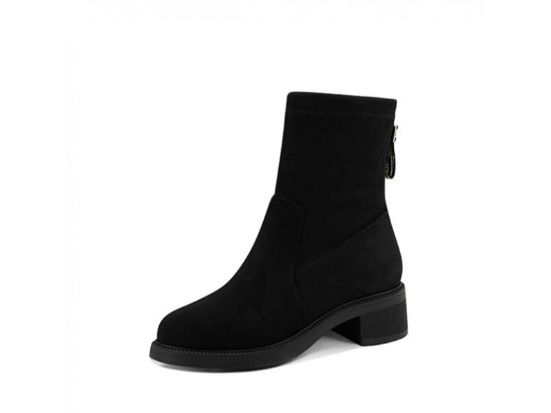 Short tube all-match fashion medium chunky heel ankle boots Short tube all-match fashion medium chunky heel ankle boots