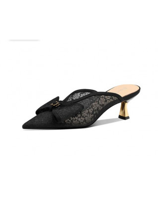 Sexy and elegant Baotou mesh stiletto sandals