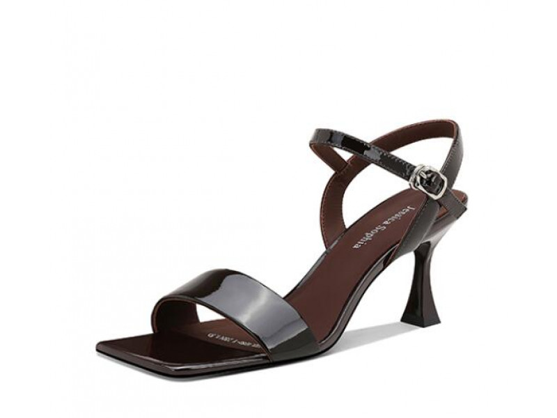 Trendy Chocolate Mirror Leather Strap High Heel Sandals Trendy Chocolate Mirror Leather Strap High Heel Sandals